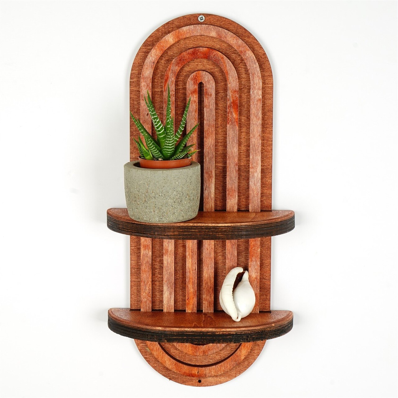 Raft de perete, Hanah Home, Raf270, 40x20x9 cm, Roz somon - imagine 5